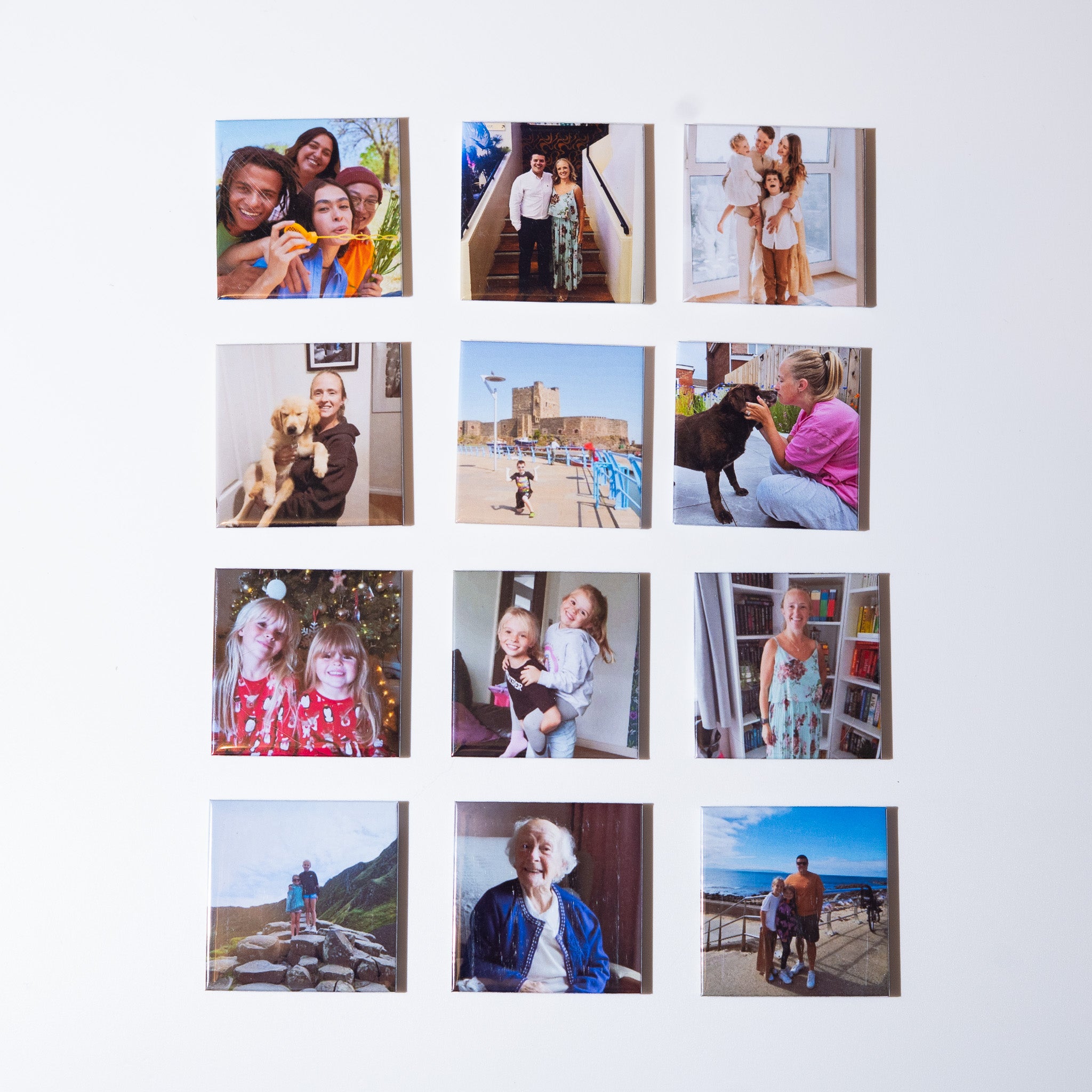 Image displaying 12 personalised photo magnets 