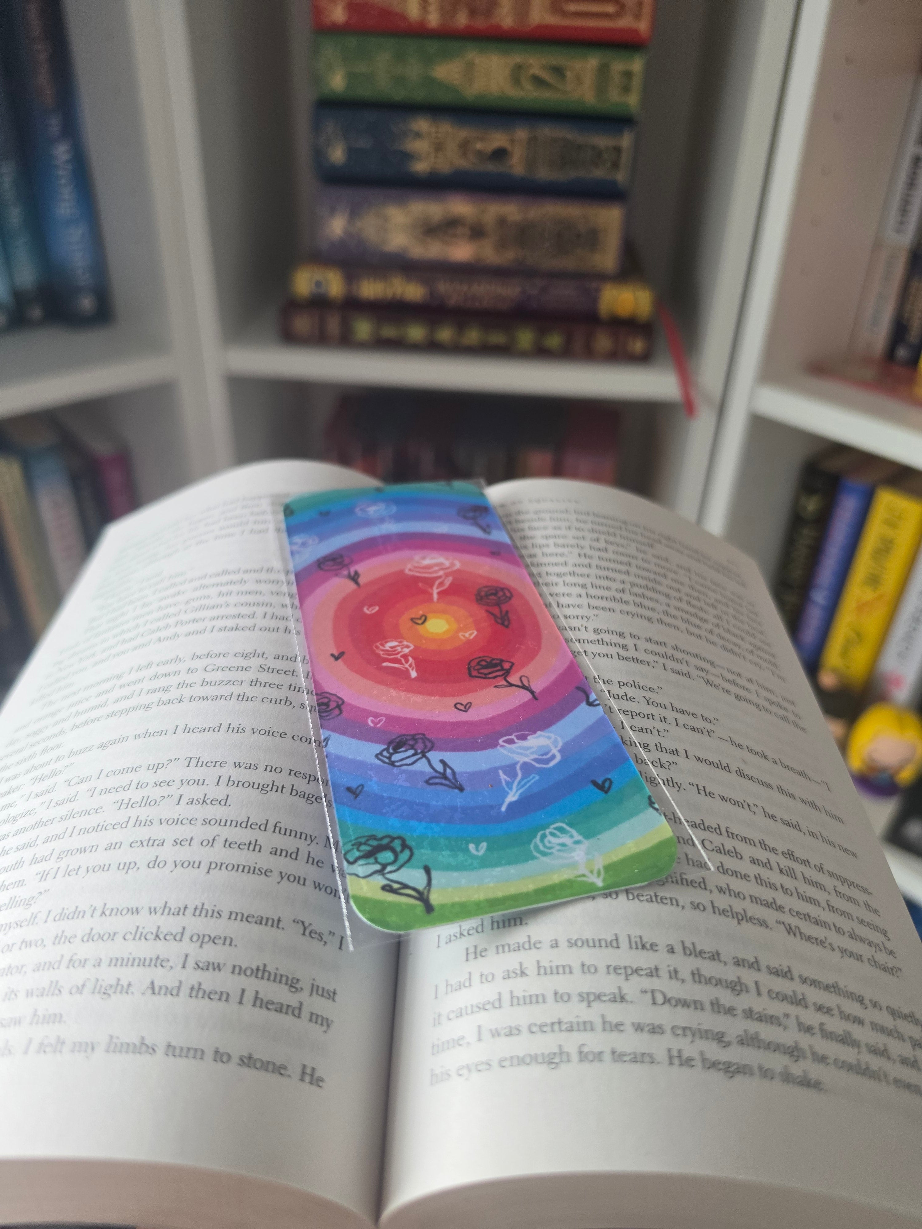 Bookmark - Rainbow peony