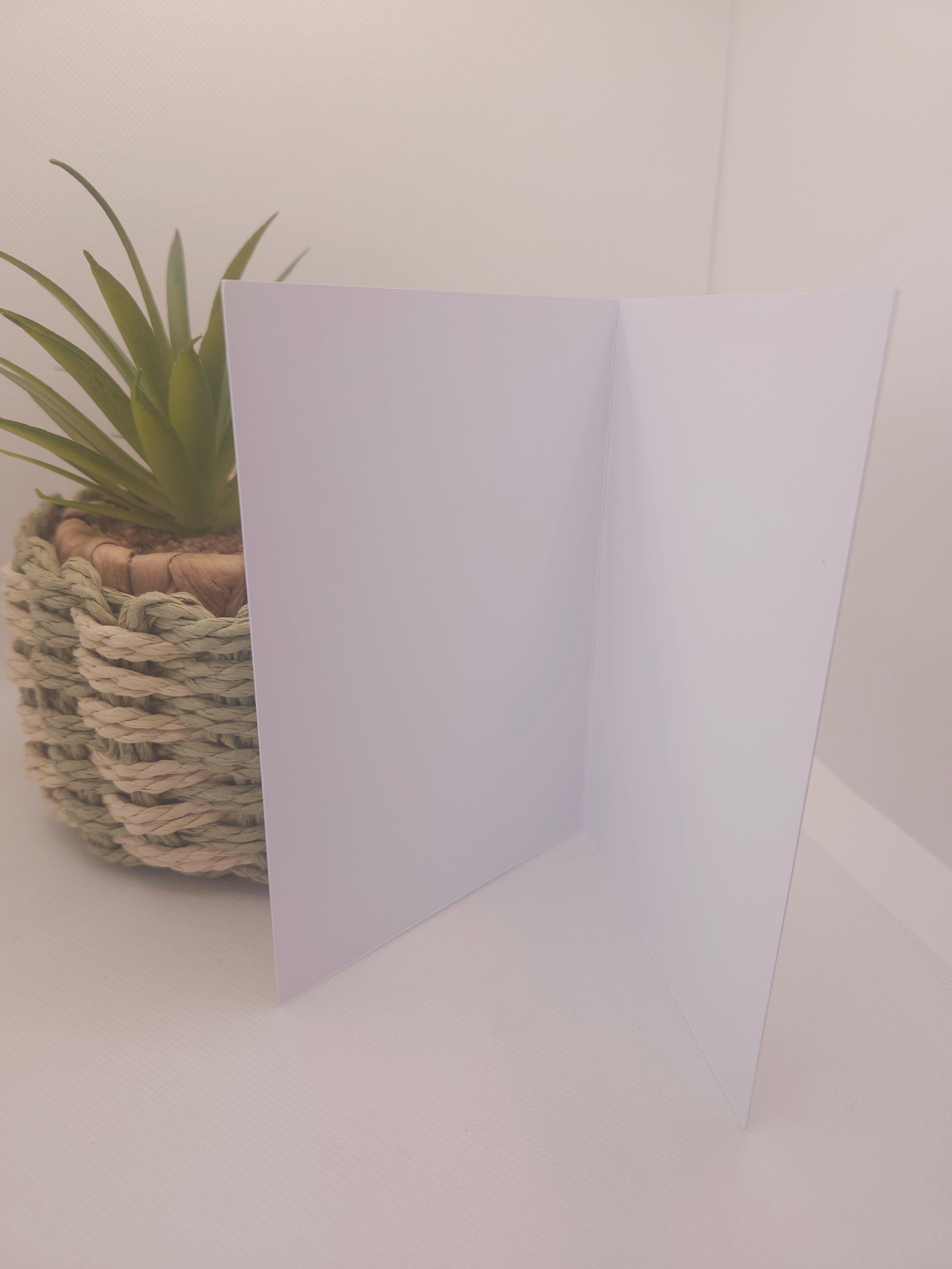 blank inside of a handmade greeting card