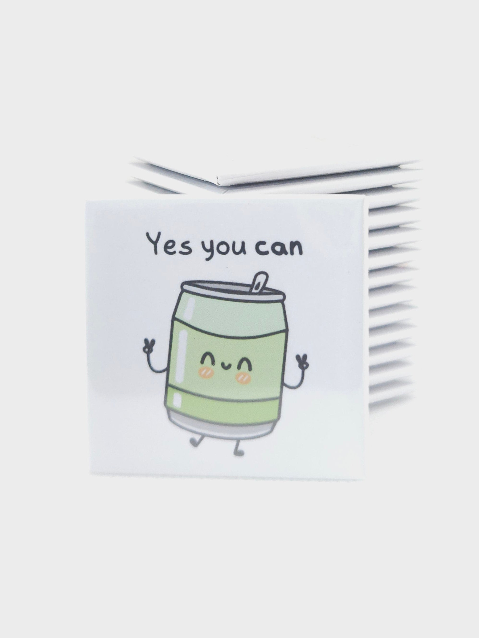 magnet with a cartoon can with words you can do it