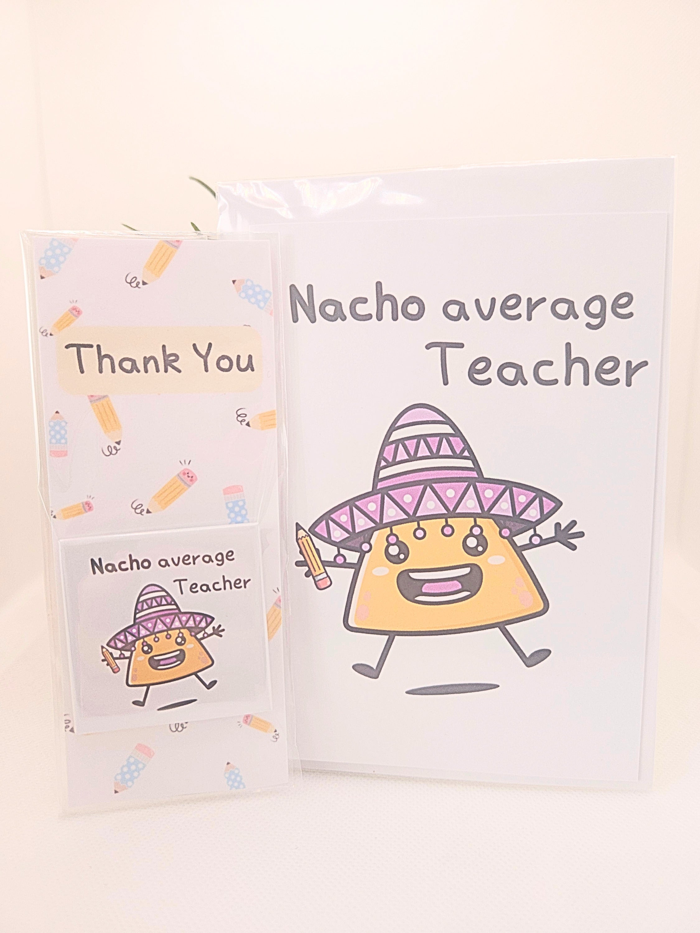 cartoon nacho holding a pencil